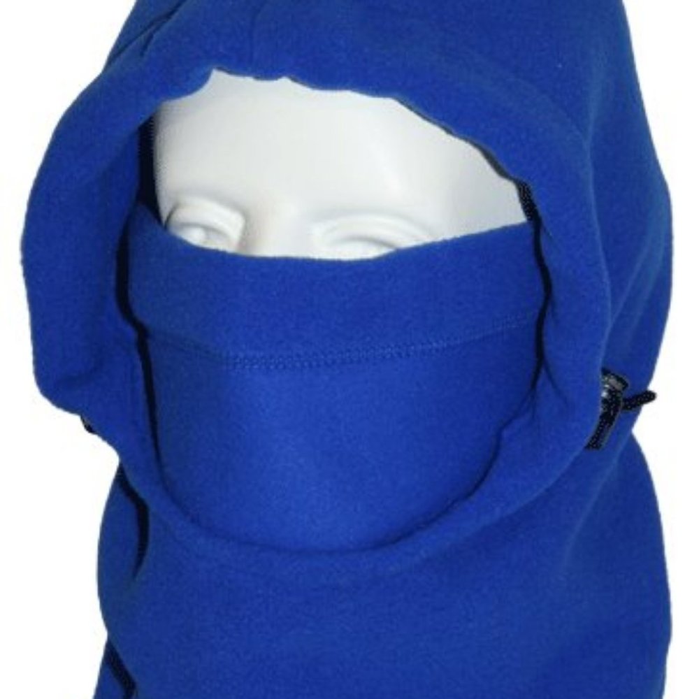 Royal Blue Fleece Versatile Hood for skiing, snowblowing, snowboarding, truck…